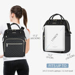EMPSIGN 17 Inch Laptop Backpack side view displaying the external USB charging port and deep water bottle pockets