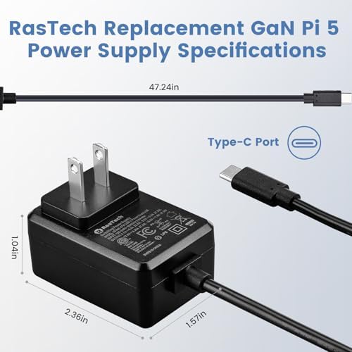 RasTech Raspberry Pi 5 power solution highlighting the six layer built-in electrical safety protection mechanisms