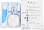 ROTADENT PROCARE power toothbrush short tip and hollow tip replacement brush heads side by side.