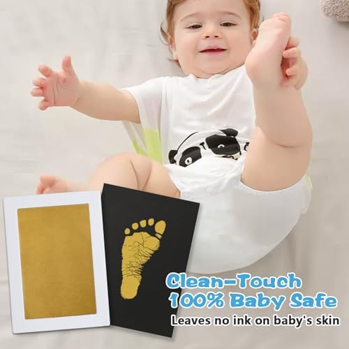 Detailed gold color baby hand print impression on premium keepsake cardstock