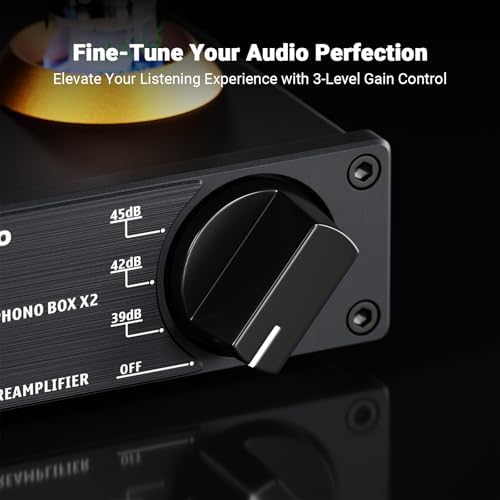 Fosi Audio Box X2 unboxing set including power supply cables and instruction manual.