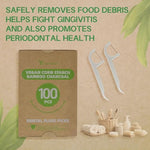 Charcoal infused dental sticks in a sustainable kraft paper box.