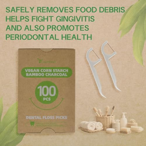 Charcoal infused dental sticks in a sustainable kraft paper box.
