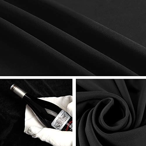 CPLIRIS 5x7ft black photo curtain showcasing the sewn rod pocket for stand mounting.