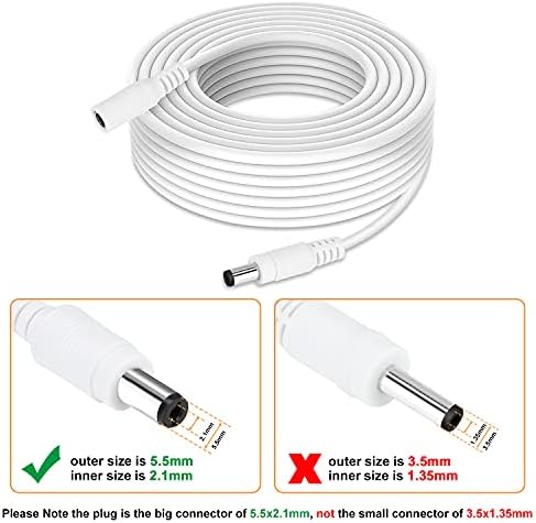 WildHD surveillance extension wire showcasing the 2.1 millimeter by 5.5 millimeter male connector