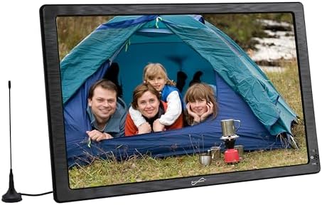 Supersonic 12 inch lightweight portable TV screen displaying vivid colors and clear menus.