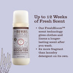 The 18 Ounce packaging of Mrs. Meyer's Clean Day lavender fabric freshener highlighting the FreshBloom technology logo.