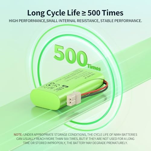 EBL BT283342 green two pack battery showing the white connecting plug