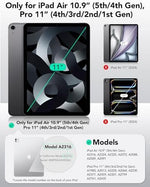 Close up of ESR iPad screen protector showing 9H hardness rating
