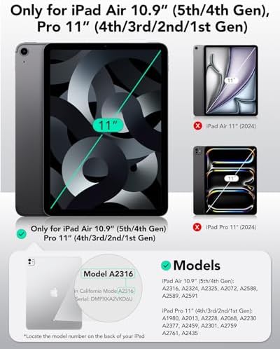 Close up of ESR iPad screen protector showing 9H hardness rating