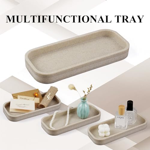 LIN CHUAN minimalist beige bathroom organizer set beautifully displayed in a contemporary home bathroom setting