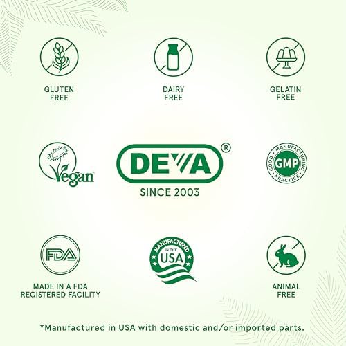 Supplement facts label on the back of DEVA vegan borage oil bottle showing omega-6 and omega-9 breakdown.