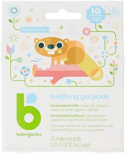 Babyganics teething gel pods individual packaging and applicator