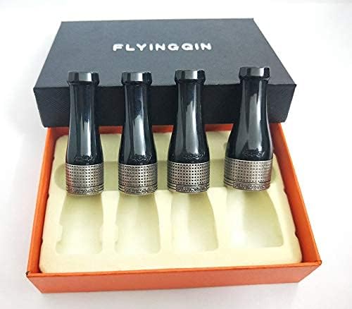 4 Sizes Cigar Nozzle Holder Pure Copper Resin Sculpture Pattern Cigar Pipe Set Bright Silver Gold Vintage Silver (Vintage Silver) - Image 3