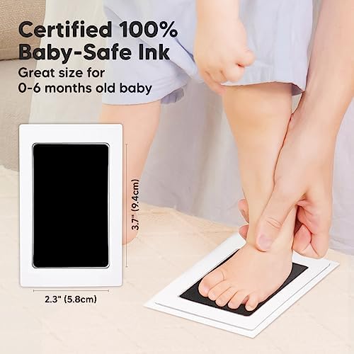 Close up view of the zero ink contact clean touch ink pad being prepared for an infant footprint stamp