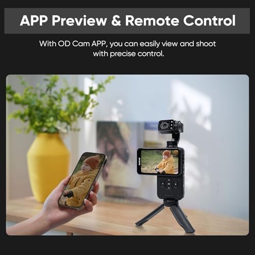 Ordro M5 camera being held during outdoor vlogging