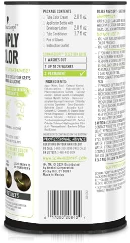 Schwarzkopf Simply Color 5.0 Medium Brown shade guide and instructions sheet