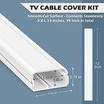 YCLYC wire hiders for television on wall showcasing the large capacity internal channel space.