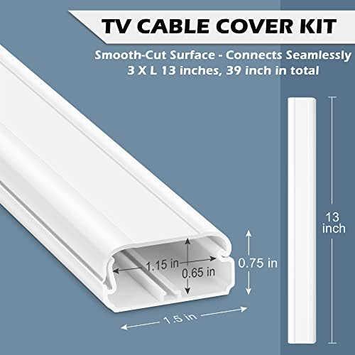 YCLYC wire hiders for television on wall showcasing the large capacity internal channel space.