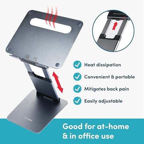 Lifelong premium desktop standing converter being adjusted by a user from sitting to standing height.