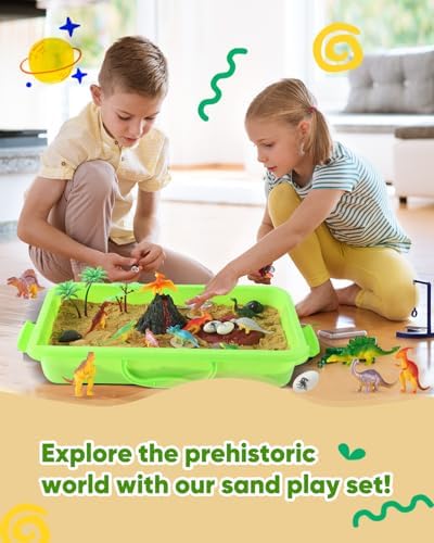 Educational dinosaur sensory bin set for kids