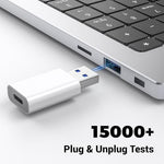 Pastall white data sync adapter showcasing the five Gbps high speed transmission capability.
