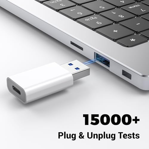 Pastall white data sync adapter showcasing the five Gbps high speed transmission capability.