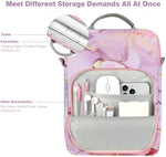 Dadanism protective iPad sleeve open to showcase inner pockets and mesh compartment.