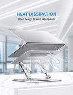 AOEVI aluminum desk stand supporting a sixteen inch laptop next to an external monitor
