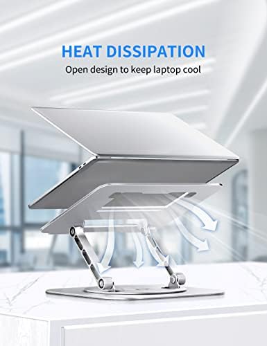AOEVI aluminum desk stand supporting a sixteen inch laptop next to an external monitor
