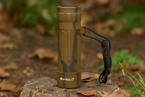Close up of rubber armor texture on the Barska monocular.