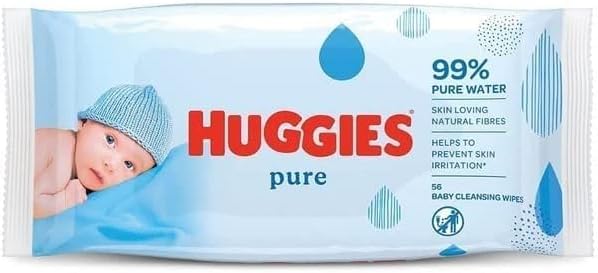 Hugg ies Pure Baby Wipes, 3 Pack, 56 wipes - Image 1
