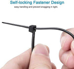 Strong 50 pounds tensile strength black cable management ties packaging display