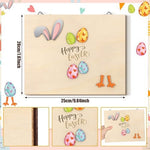 Wonderjune DIY Easter milestone plaque displayed as a nursery wall ornament with its hanging wire