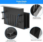 MAXECHO clamp on cable management tray highlighting the built in cooling heat dissipation holes