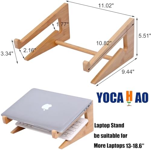 YOCAHAOY premium wooden desktop organizer showcasing natural heat dissipation ventilation spacing