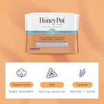The Honey Pot Company cooling essential oil infused sanitary napkins packaging details