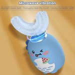 Sonic dental care tool for children with three cleaning modes and blue finish