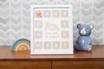 Close up view of the central You Are So Loved rainbow design on the Kate and Milo frame.