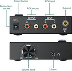 YGiTK mini stereo preamplifier side angle emphasizing the ultra portable and compact form factor design.