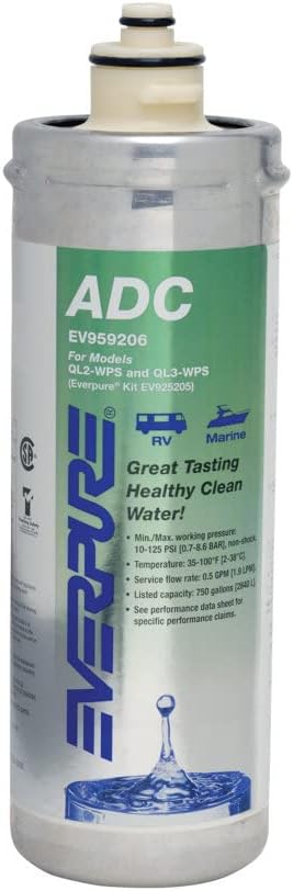 Shurflo Pentair Everpure EV959201 front view water filter replacement cartridge