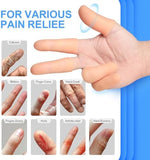 Side view of Ghzaocu flexible gel finger protectors showing the soft texture and thickness.
