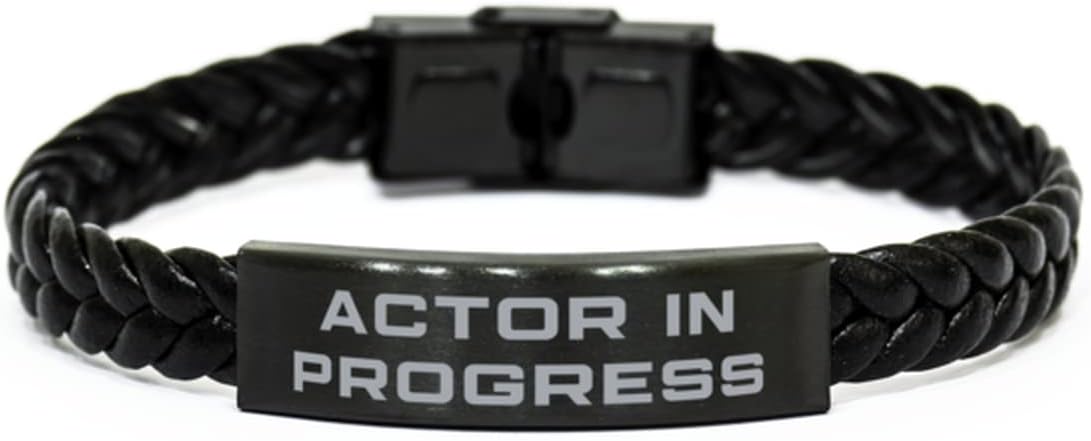 Take Thai Real Origin Sarcasm Actor Braided Leather Bracelet front view novelty accessory