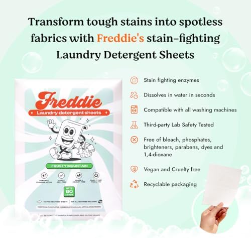 Freddie eco friendly laundry strips 60 loads box