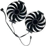 Product package presentation displaying both replacement ninety five millimeter graphics card coolers together