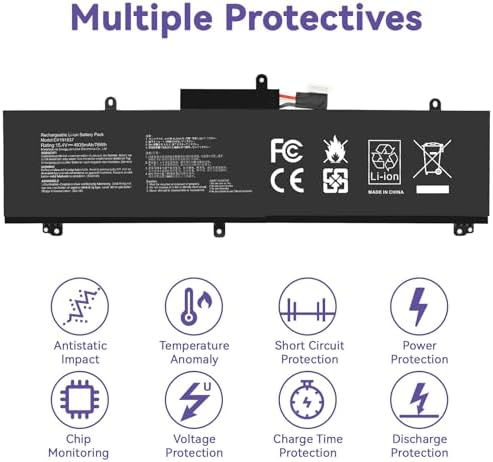 Authentic C41N1837 laptop battery showing multi-cell layout construction