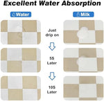 Coorug Checkered Dog Food Mat khaki color detail