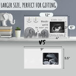 EURSET pregnancy announcement keepsake frame styled elegantly on a modern nursery room shelf.