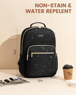 LOVEVOOK casual daypack back view detailing the breathable foam shoulder straps and luggage strap.