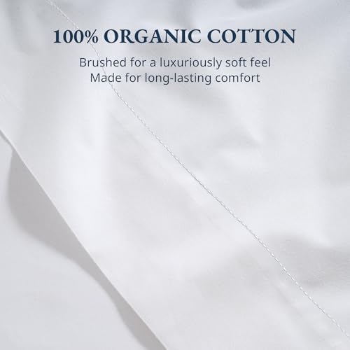Lane Linen certified organic cotton flat sheet showing the single pleat hem detail